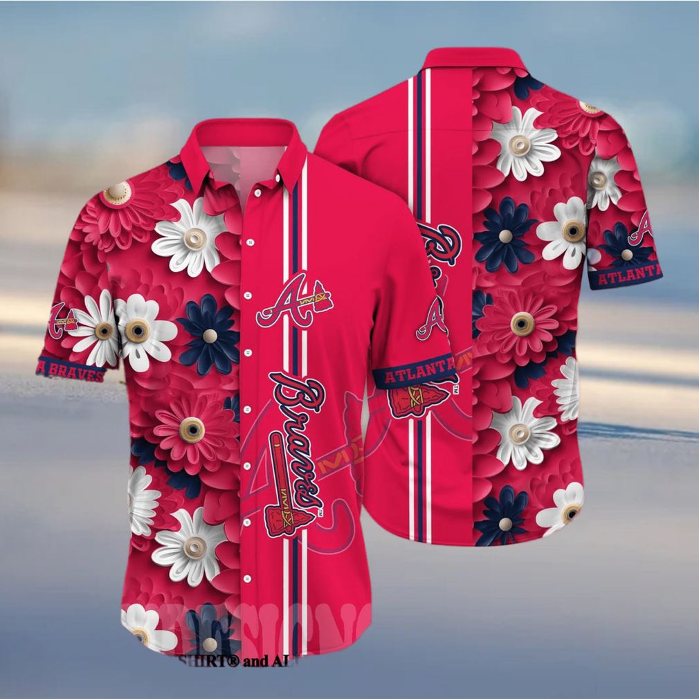 Atlanta Braves Mlb Flower Unisex Full Printed Hawaiian Shirt