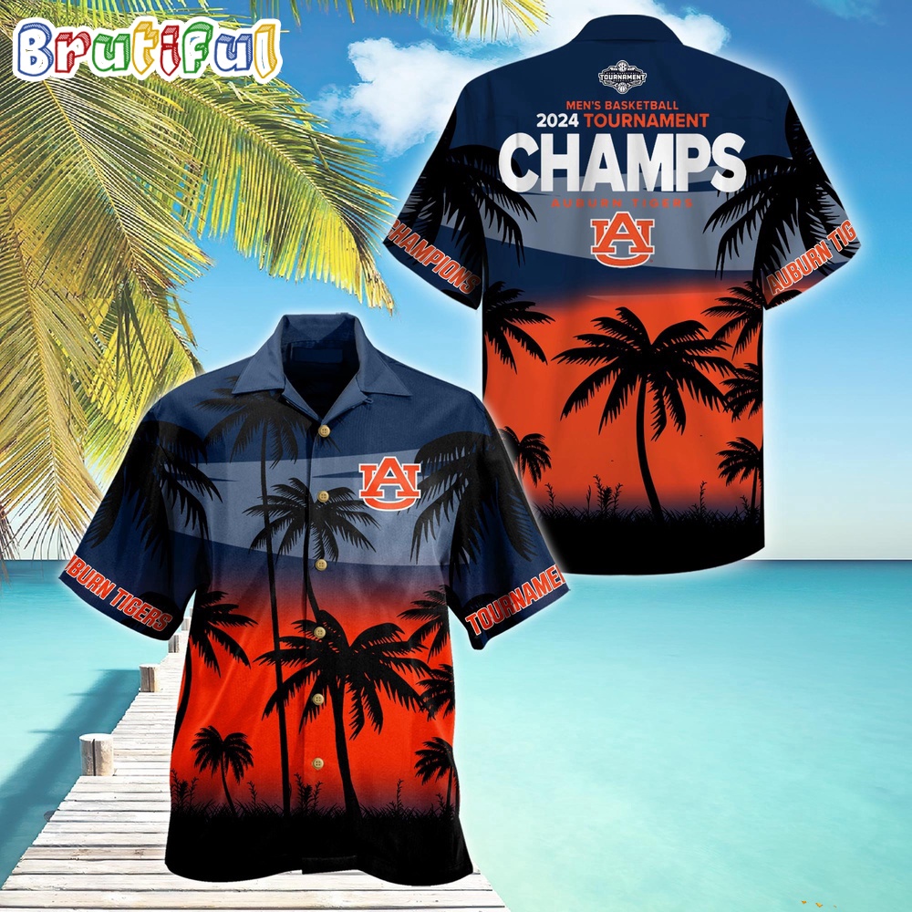 Auburn Tigers 2024 Sec Men's Basketball Conference Tournament Hawaiian Shirt