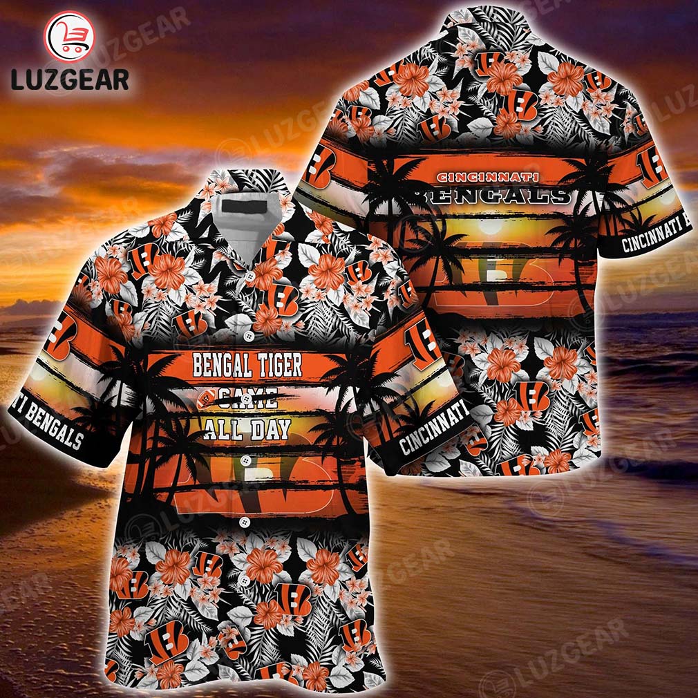 Cincinnati Bengals Nfl Summer Hawaiian Shirt Floral Pattern Graphic For Sports Enthusiast - Luzgear
