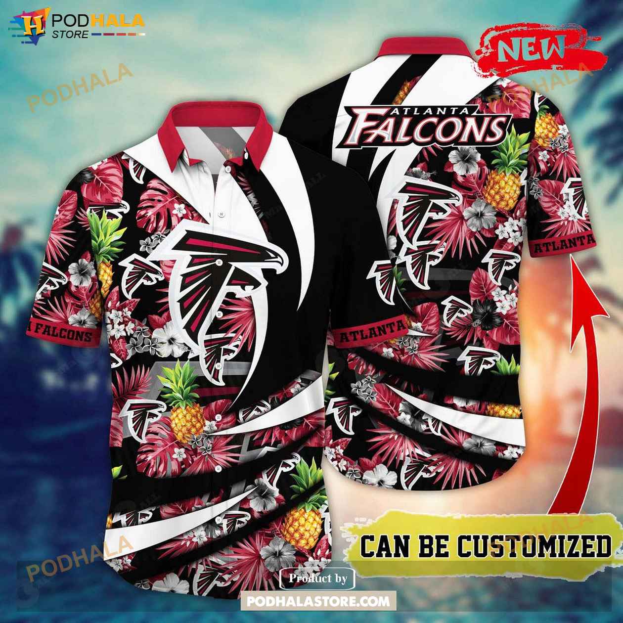 Personalized Name Atlanta Falcons Nfl Flower Pineapple Summer Football Hawaiian Shirt