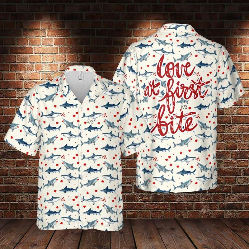 Shark Aloha Hawaiian Shirt - Watercolor Sharks Pattern Hawaiian Shirt, Shark Valentine Hawaiian Shirt For Men & Women, Shark Lover